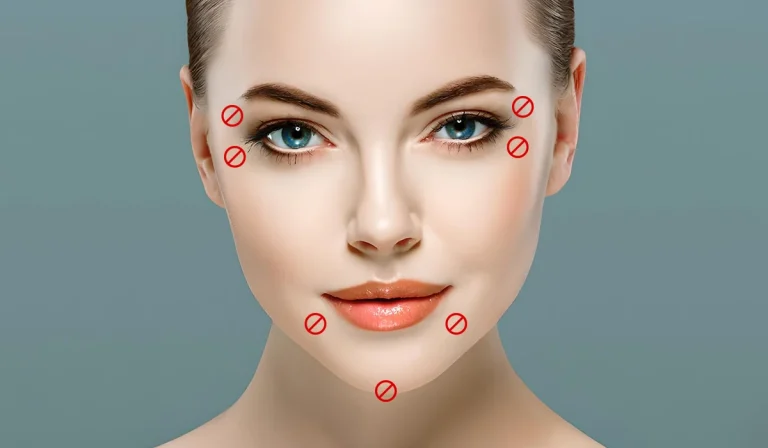 مناطق ممنوعه تزریق بوتاکس : چه قسمت‌هایی را بوتاکس نکنیم؟