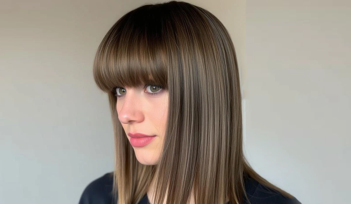 چتری پر و ضخیم (Thick Blunt Bangs)